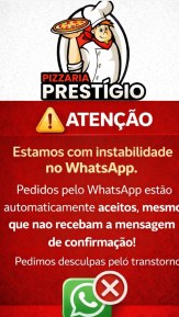Pedidos feitos pelo sistema estão automaticamente aceitos, mesmo sem confirmação pelo Whatsapp